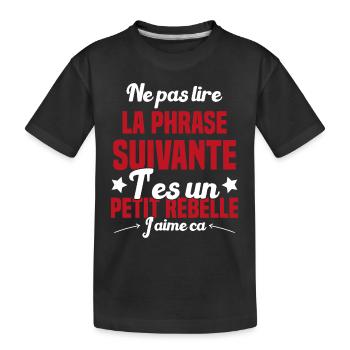 Ne pas lire la phrase suivante - T-shirt bio Premium Enfant - noir - Devant