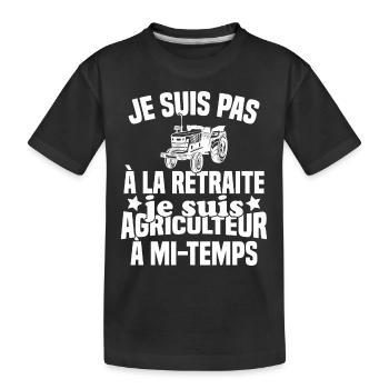 Idée cadeau pour un agriculteur retraité - T-shirt bio Premium Enfant - noir - Devant