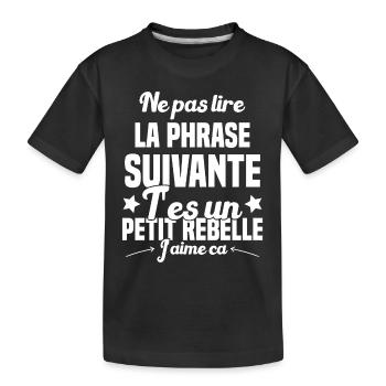 Ne pas lire la phrase suivante - T-shirt bio Premium Enfant - noir - Devant