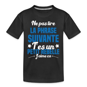 Ne pas lire la phrase suivante - T-shirt bio Premium Enfant - noir - Devant