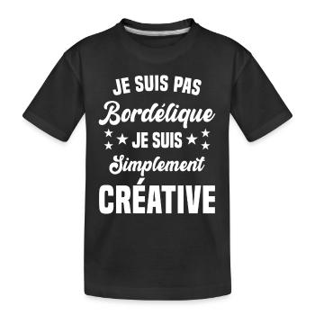 Je suis pas bordélique je suis simplement créative - T-shirt bio Premium Enfant - noir - Devant