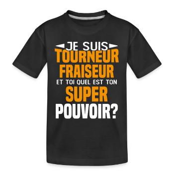 Tourneur fraiseur Cadeau drôles - T-shirt bio Premium Enfant - noir - Devant