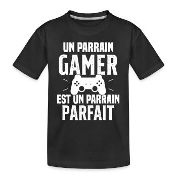 Un Parrain Gamer est un Parrain Parfait - T-shirt bio Premium Enfant - noir - Devant