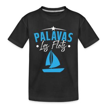 palavas les flots bateau herault cadeau - T-shirt bio Premium Enfant - noir - Devant