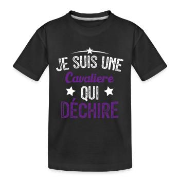 Je suis une Cavalière Qui Déchire - T-shirt bio Premium Enfant - noir - Devant