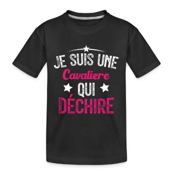 Je suis une Cavalière Qui Déchire - T-shirt bio Premium Enfant - noir - Devant