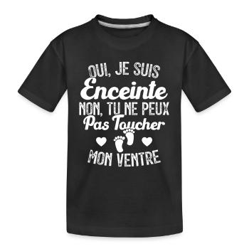 Je suis enceinte touchez pas mon ventre - T-shirt bio Premium Enfant - noir - Devant