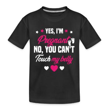 Je suis enceinte touchez pas mon ventre - T-shirt bio Premium Enfant - noir - Devant