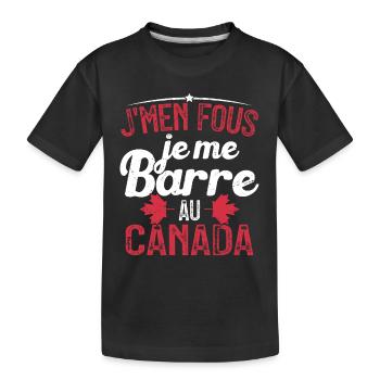 J'men fous je me barre au canada - T-shirt bio Premium Enfant - noir - Devant