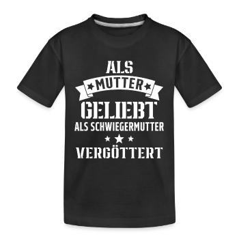 une belle mère c est comme une mère - T-shirt bio Premium Enfant - noir - Devant