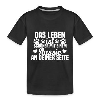 Aussie Chien Drôle de berger australien - T-shirt bio Premium Enfant - noir - Devant
