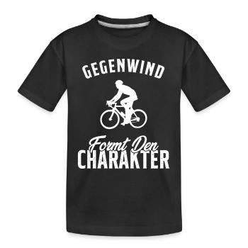Les vents contraires forgent le caractère - T-shirt bio Premium Enfant - noir - Devant