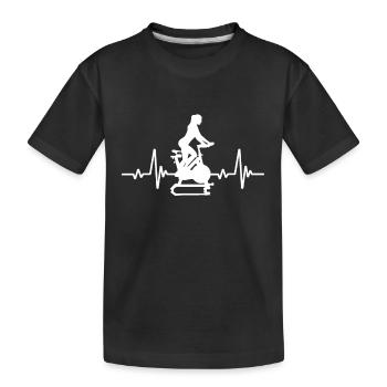 Heart rate Indoor cycling - Kids' Premium Organic T-Shirt - black - Front