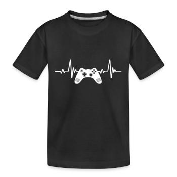 Heartbeat-Konsole Geek-Geschenk - Kinder Premium Bio T-Shirt - Schwarz - Vorne
