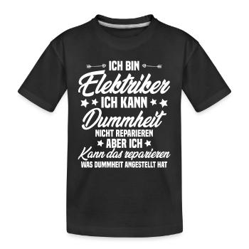 Ich bin Elektriker - Kinder Premium Bio T-Shirt - Schwarz - Vorne