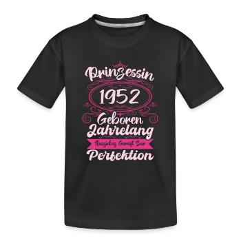 Prinzessin seit 1952 Geburtstag 1952 - Kinder Premium Bio T-Shirt - Schwarz - Vorne