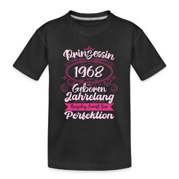 Prinzessin seit 1968 Geburtstag 1968 - Kinder Premium Bio T-Shirt - Schwarz - Vorne