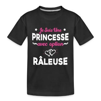 je suis une princesse avec option râleuse femme - T-shirt bio Premium Enfant - noir - Devant
