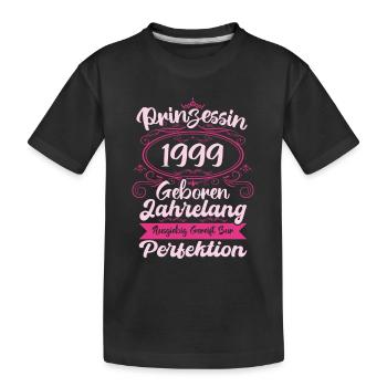 Prinzessin seit 1999 Geburtstag 1999 - Kinder Premium Bio T-Shirt - Schwarz - Vorne
