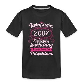 Prinzessin seit 2007 Geburtstag 2007 - Kinder Premium Bio T-Shirt - Schwarz - Vorne