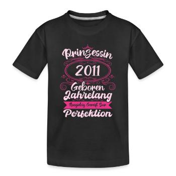 Prinzessin seit 2011 Geburtstag 2011 - Kinder Premium Bio T-Shirt - Schwarz - Vorne