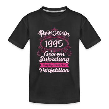 Prinzessin seit 1995 Geburtstag 1995 - Kinder Premium Bio T-Shirt - Schwarz - Vorne