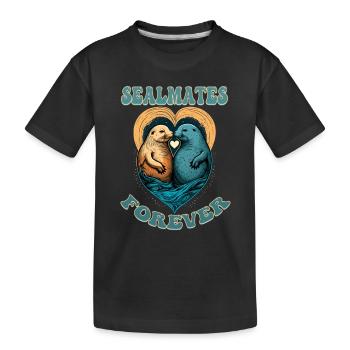 Sealmates Forever - Couple d’âmes sœurs amoureux - T-shirt bio Premium Enfant - noir - Devant