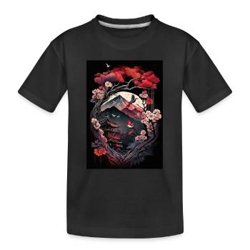 Temple japonais dans les montagnes - T-shirt bio Premium Enfant - noir - Devant
