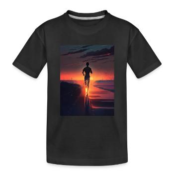 Runner in the Sunset - Kids' Premium Organic T-Shirt - black - Front