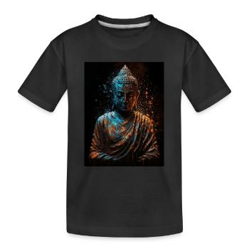 Statue abstraite paisible de Bouddha - T-shirt bio Premium Enfant - noir - Devant