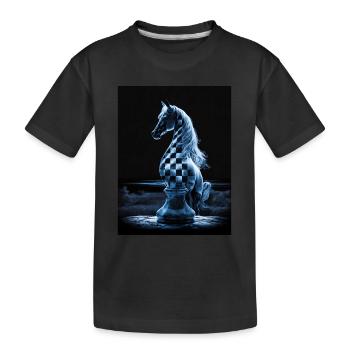 Chevalier d’échecs au clair de lune - T-shirt bio Premium Enfant - noir - Devant