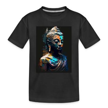 Abstract Buddha Statue - Kids' Premium Organic T-Shirt - black - Front