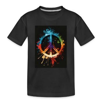 Symbole coloré de la paix - T-shirt bio Premium Enfant - noir - Devant