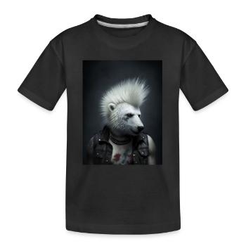 Cool Punk Polar Bear - Kids' Premium Organic T-Shirt - black - Front