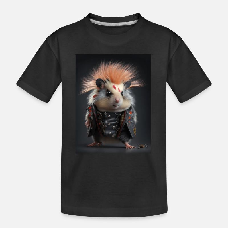 Coole Punk Maus - Kinder Premium Bio T-Shirt - Schwarz