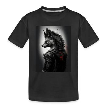 Punk Wulf Design - Kinder Premium Bio T-Shirt - Schwarz - Vorne