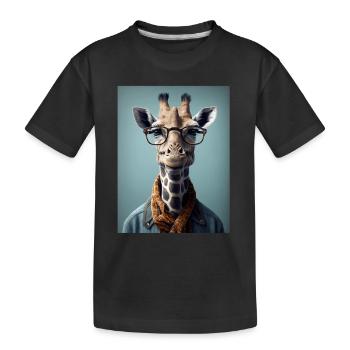 Girafe hipster cool - T-shirt bio Premium Enfant - noir - Devant