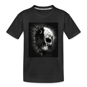 Crâne au clair de lune - T-shirt bio Premium Enfant - noir - Devant