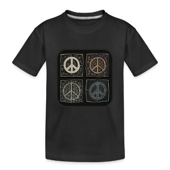 Symboles de paix dans différents styles - T-shirt bio Premium Enfant - noir - Devant