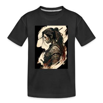 Samurai-Kriegerin - Kinder Premium Bio T-Shirt - Schwarz - Vorne