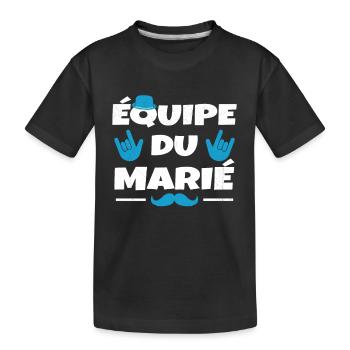 Équipe du Marié EVG Humour Enterrement de vie - T-shirt bio Premium Enfant - noir - Devant