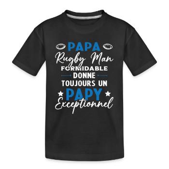 Papa Rugbyman Formidable Papy Exceptionnel Cadeau - T-shirt bio Premium Enfant - noir - Devant