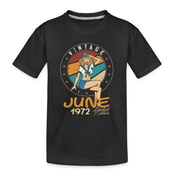 Millésime 1972 - Né en Juin 1972 - T-shirt bio Premium Enfant - noir - Devant