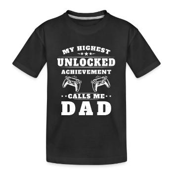 Mein höchster unerschlossener Erfolg nennt mich Papa - Kinder Premium Bio T-Shirt - Schwarz - Vorne