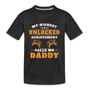 Ma plus haute réussite débloquée m'appelle papy - T-shirt bio Premium Enfant - noir - Devant