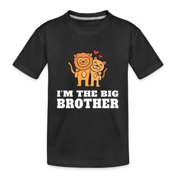 Je suis le grand frère - futur grand frère - T-shirt bio Premium Enfant - noir - Devant