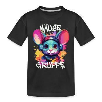 Graffiti Mäusegruppe Kindergarten Gruppentier - Kinder Premium Bio T-Shirt - Schwarz - Vorne