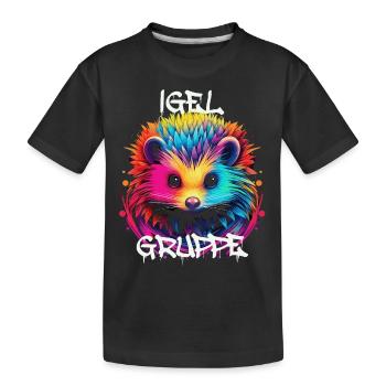 Graffiti Igelgruppe Kindergarten Gruppentier - Kinder Premium Bio T-Shirt - Schwarz - Vorne