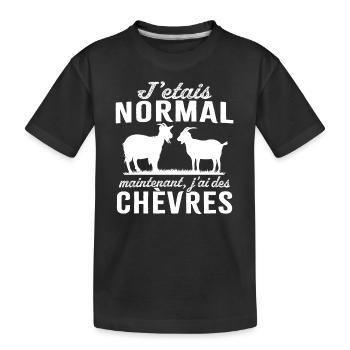 j'étais normal maintenant j'ai des chèvres - T-shirt bio Premium Enfant - noir - Devant