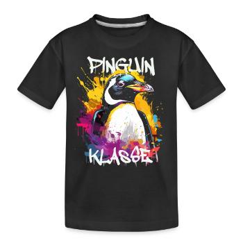 Graffiti Pinguinklasse Grundschule Klassentier - Kinder Premium Bio T-Shirt - Schwarz - Vorne